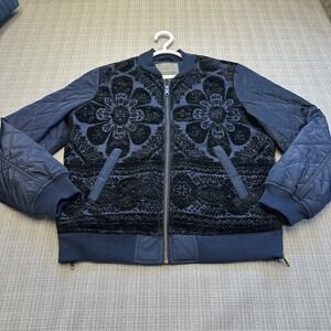 Anthropologie Clemence Floral Quilted Bomber Medium Jacket Tapestry Velvet